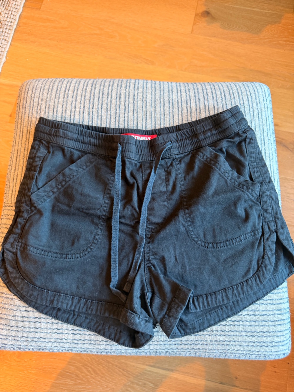 UNIONBAY Black Cotton Drawstring Casual Shorts